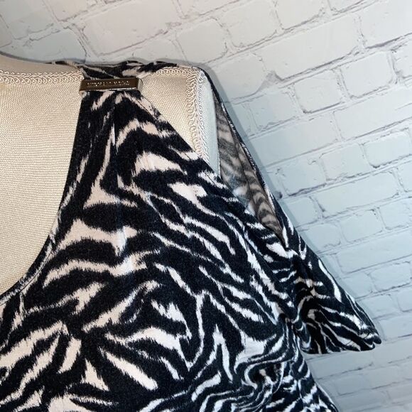MICHAELMichaelKors Zebra Print Cold Shoulder Top - Picture 3 of 8